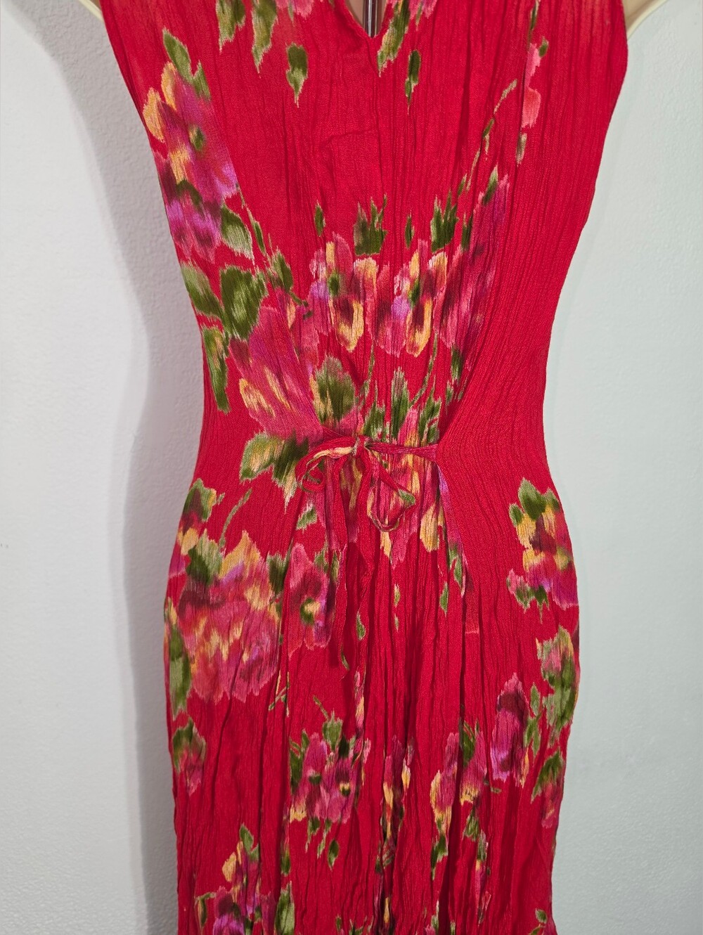 American Angel Dress Midi Tie Back Sleeveless Red Size S Small - Picture 5 of 16
